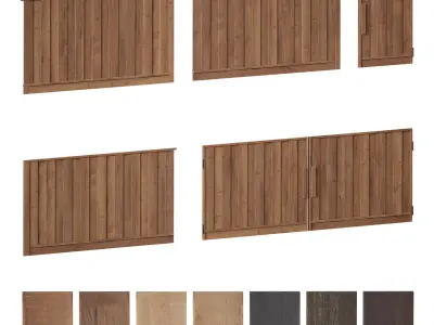 Wooden fence 3D model