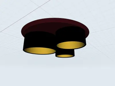 VibeLamp three gold cylinders hanging from ceiling 3D print model