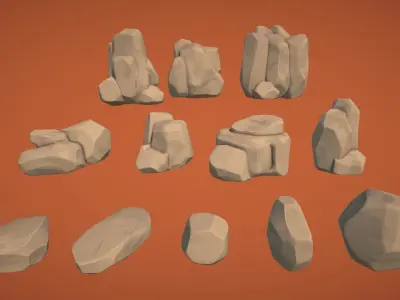 Adventurous - Rocks and Stones Low-poly 3D model