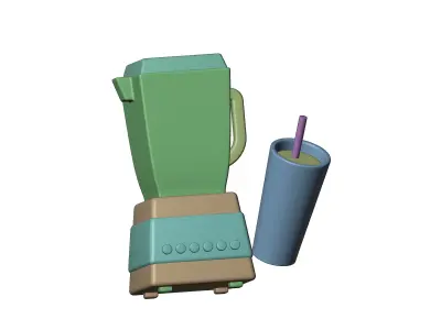 Modeling blender and juice  3D model