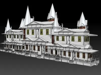 Victorian Mansion Christmas large 3D model
