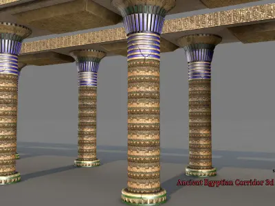  Ancient Egyptian Corridor 3d Model 3D model