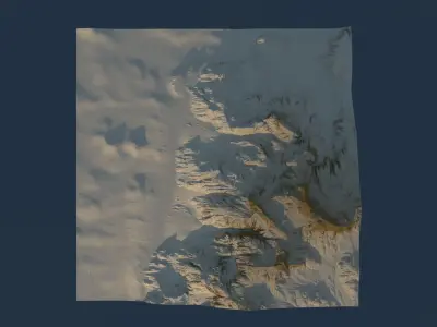 Detailed Winter Landscape 3D model