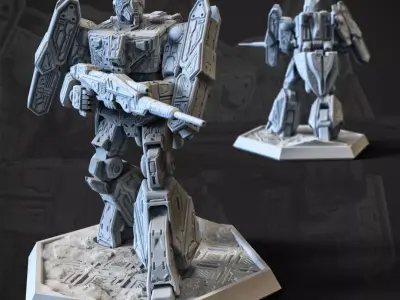 Standing Tank Mech  3D Printable 75mm 3D print model