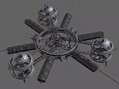 Low Poly Space Station 3 Low-poly 3D model