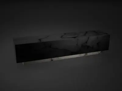 Benches Game Ready bench made of wood and marble Low-poly 3D model