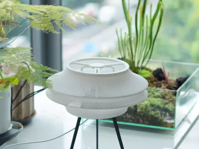 Spherical Lamp - Wave mesh - Woven mesh Lamp 3D print model