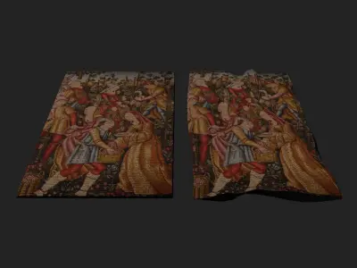 The Grape Harvest Tapestry Low-poly 3D model