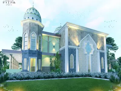 Green mosque 3D model
