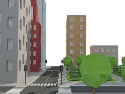 Game City Low-poly 3D model