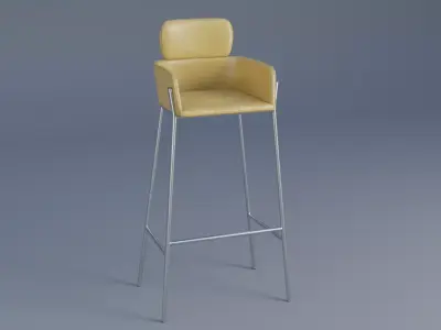 Lenox Velvet Bar and Counter Stools West Elm Low-poly 3D model