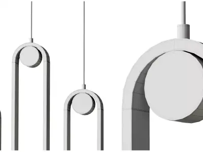 Metal Single Pendant Lamp RL004 corona Low-poly 3D model