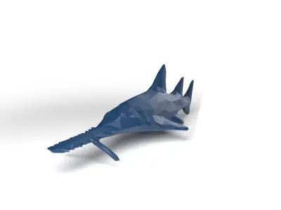 Sawshark Low Poligonal Low-poly 3D model