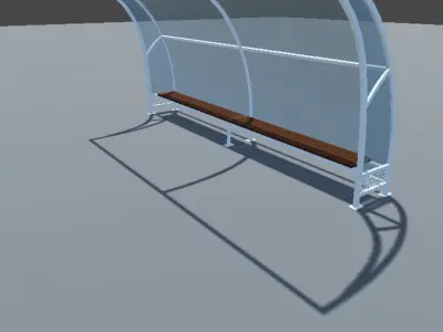 Football Banch Low-poly 3D model