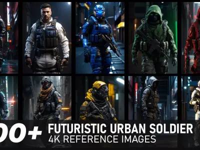 233 Futuristic Urban Soldier - Reference Image Pack 3D model