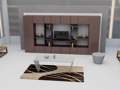 Interior living room Low-poly 3D model