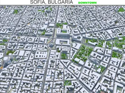 Sofia Downtown Bulgaria Low-poly 3D model