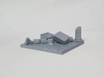 Ruined Corinthian Column with Broken Architrave 3D print model