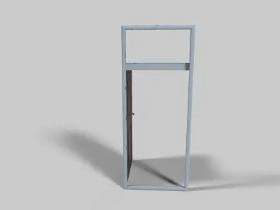 door low poly metal frame Low-poly 3D model