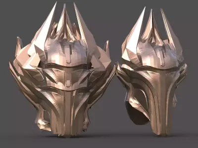 Sci Fi Fantasy Mandalorian style helmet 2 designs 3D model