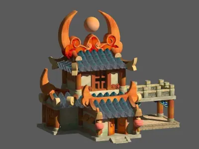 Cartoon Fantasy Architecture 3D model