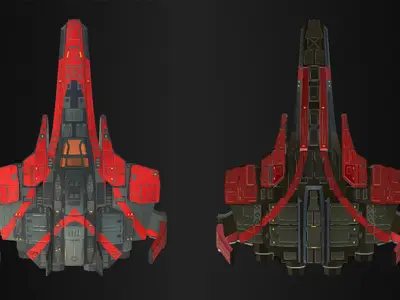 Spaceship Fighter Low-poly 3D model