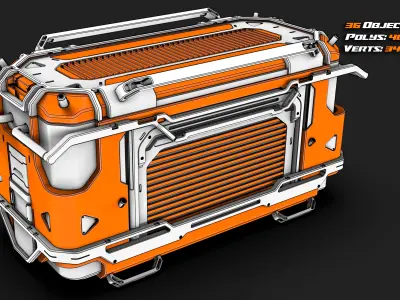 Sci Fi Crates Set Halo 3D model