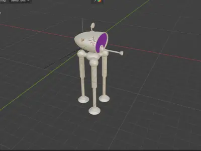 Martian Tripod Low-poly 3D model