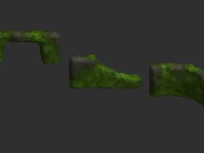 Cave Walls 2 - Moss 2 Low-poly 3D model