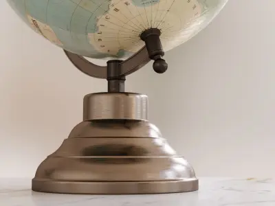 Antique globe on a bronze platform 3D model