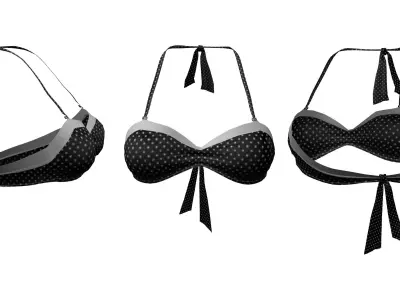 Summer Bikini Top Low-poly 3D model