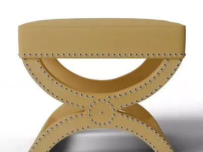 Contemporary Drum Mystic Ottoman in Sunshine Arlo Home Chenille Low-poly 3D model