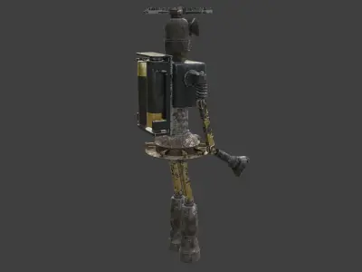 Rigged Future Old Robot 3D Model Low-poly 3D model