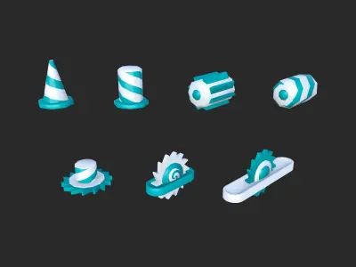 Runner Obstacles Pack Low-poly 3D model