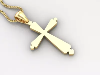 Light Gold 18K Cross Pendant 2CP024 3D print model