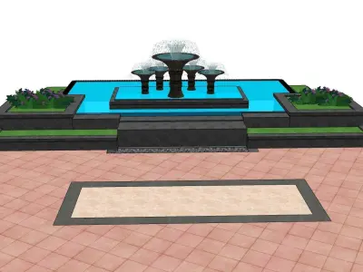 water fountain 3d sketchup model 3D model