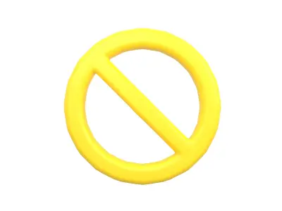 Prohibited Symbol V2 002 Low-poly 3D model