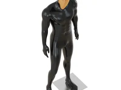 Male mannequin with golden face 70 3D model