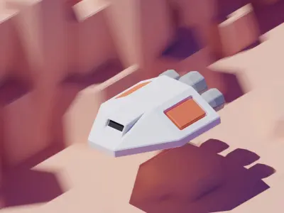 SPACESHIP Low-poly 3D model