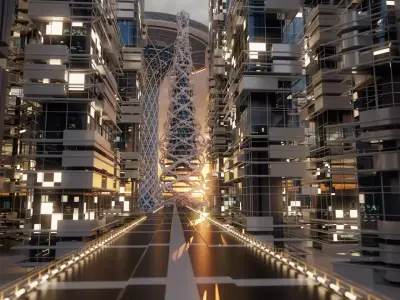 Futuristic Skyscraper Generators HDA 3D model