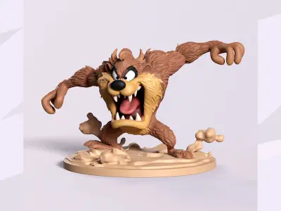 Cartoon Tasmanian Devil Looney tunes Taz Figurine STL Resin FDM 3D print model