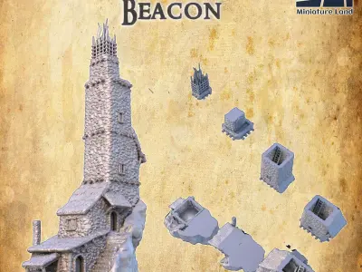 Old Signal Beacon Tabletop Terrain 28 MM 3D print model