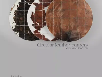 Carpet Pack 2 Circular Leather Carpets 3D model