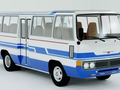 Toyota Coaster First generation 1969 - 1982 Low-poly 3D model
