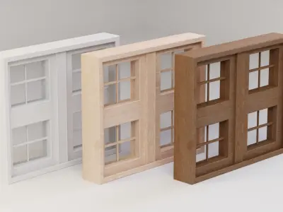 Picture Style Double-Split Window Low-poly 3D model