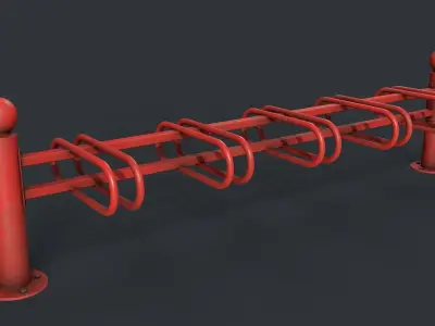 Bike Rack 11 PBR Game Ready Low-poly 3D model