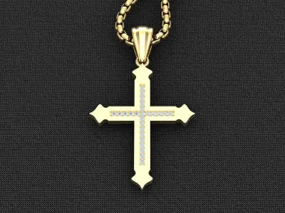 Cross Light Gold 3CP098 3DM STL 3D model