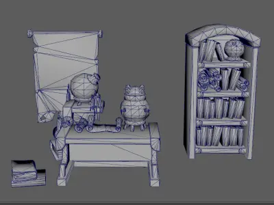 Stylish Magician Alchemist Table Low-poly 3D model