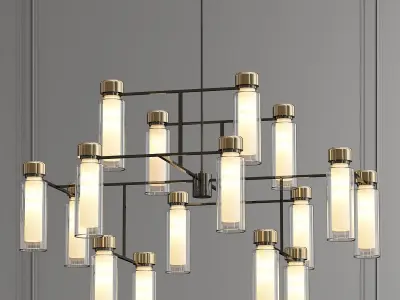 OSMAN modern chandelier with glass cylinders 3D model