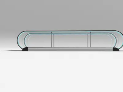 Moving Walkway and Escalator Without Stairs Adjustable 3D model